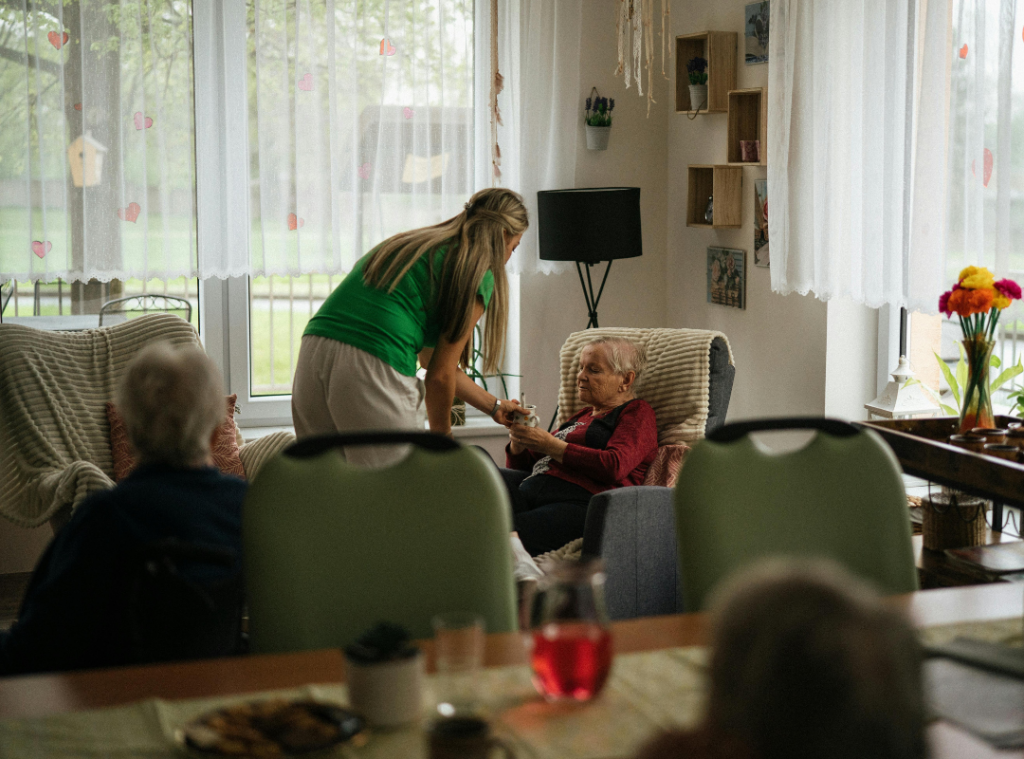 how many caregivers per resident in memory care